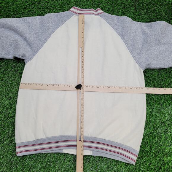 Spalding Zip Sweatshirt M/L 23x26 Cropped Two-Tone Striped - Picture 3 of 15